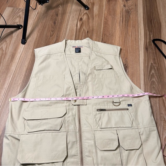 5.11 Tactical Fast-Tac Vest khaki beige size 2XL zip pockets ripstop ems XXL - Picture 9 of 9